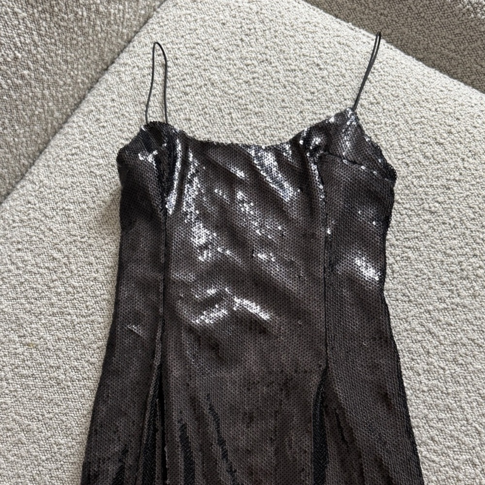 Black Sequin Mini Dress